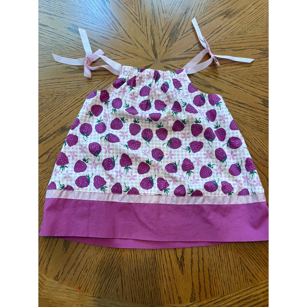 Bitty Baby American Girl Girls Purple‎ Raspberry Gingham Tie Strap Top Size 7 - Picture 2 of 9